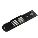 Maxbell Maxbell 5X Eyebrow Scissors Stainless Steel Slant Tip Flat Point Tweezers Silver