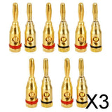 Maxbell 3x10x Gold plated Musical Speaker Cable Wire Screw Banana Plug Connector 4MM