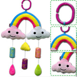 Maxbell Baby Rainbow & Clouds Handbell Hanging Rattles Soft Plush Stroller Crib Toy