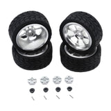 Maxbell RC Wheels Tires Kit Upgrade Accessories RC Rubber Tires for 144001 1:10 1/14 Silver