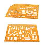 Maxbell 2PCS Plastic Drawing Tools Multipurpose Mathematics Stencil Template Ruler