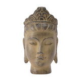 Buddha Head Statue Gift Display Artificial Ornament for Farmhouse Patio Desk Light Yellow