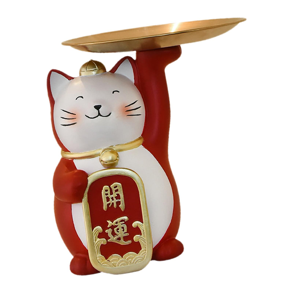 Maxbell Maxbell Cat Statue with Tray Table Ornament Art Figurine for Decoration Gift Cabinet