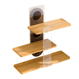 Maxbell 3 Tier Coffee Mug Holder Shelf Sturdy Countertop for   Kitchen  Wooden color