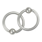 Maxbell 2pcs Captive Bead Closure 16g Nose Ear Helix Tragus Lip Ring Jewelry- Silver