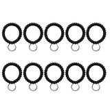 Maxbell Maxbell 10 Pieces Spiral Wrist Coil Keychains Key Ring Wrist Band Ken Chain Black
