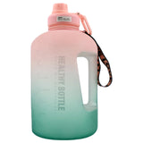 Maxbell Maxbell Reusable Water Bottle with Straw Sports Water Jug Time Marker Pink Green