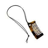 Maxbell Comb Necklace Unique Trendy Long Sweater Necklace for Girlfriend Women Girls Square Leopard print