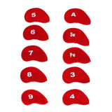 Maxbell 10 Pieces/Set Golf Club Protective Iron Head Cover Wedge Sock Headcover Red - Aladdin Shoppers