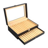 Maxbell Pen Display Box Premium Multipurpose Pen Collection Case for Shop Home Study 24 Grids Black Beige