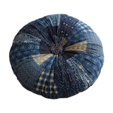 Maxbell Floor Cushion Round Comfortable Futon Cushion Bohemian Decorative Tatami Pad Dark Blue