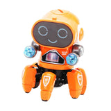 Maxbell Electric Octopus Robot Toy Holiday Gifts Practical Dancing Walking Robot Toy Orange