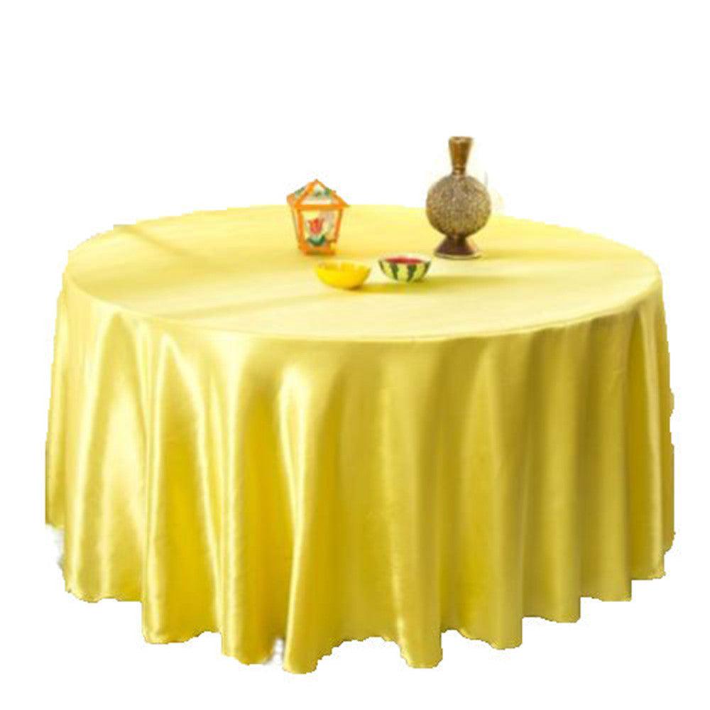 Maxbell Tablecloth Table Cover Square Satin Banquet Wedding Party Decor-Yellow