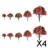 Maxbell 4xModel Trees Scenery Peach Flower 1:75 to 1:500 Scale Tree Landscape Layout
