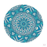 Maxbell 2pcs Table Cover Decoration Tablecloth 47" Round Reusable Green Kaleidoscope