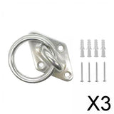 Maxbell 3xDiamond Pad Eye Plate with Ring Heavy Duty for Boat Rigging Training Straps 5mm