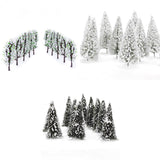 Maxbell 40pcs Snow Covered Model Trees Train Railroad Winter Park Garden Scene Ho N Z
