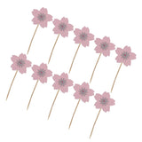 10 Glitter Sakura Flower Cake Toppers Cupcake Picks for Birthday Wedding Party Décor