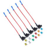 Maxbell 2x12 Pieces 5A 10A 15A 20A 25A 30A Mini Fuses for Add-a-circuit Fuse Holders
