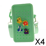Maxbell 4xHoles Shoulder Bag Practical Silicone Phone Holder Bag for Women Sport Green