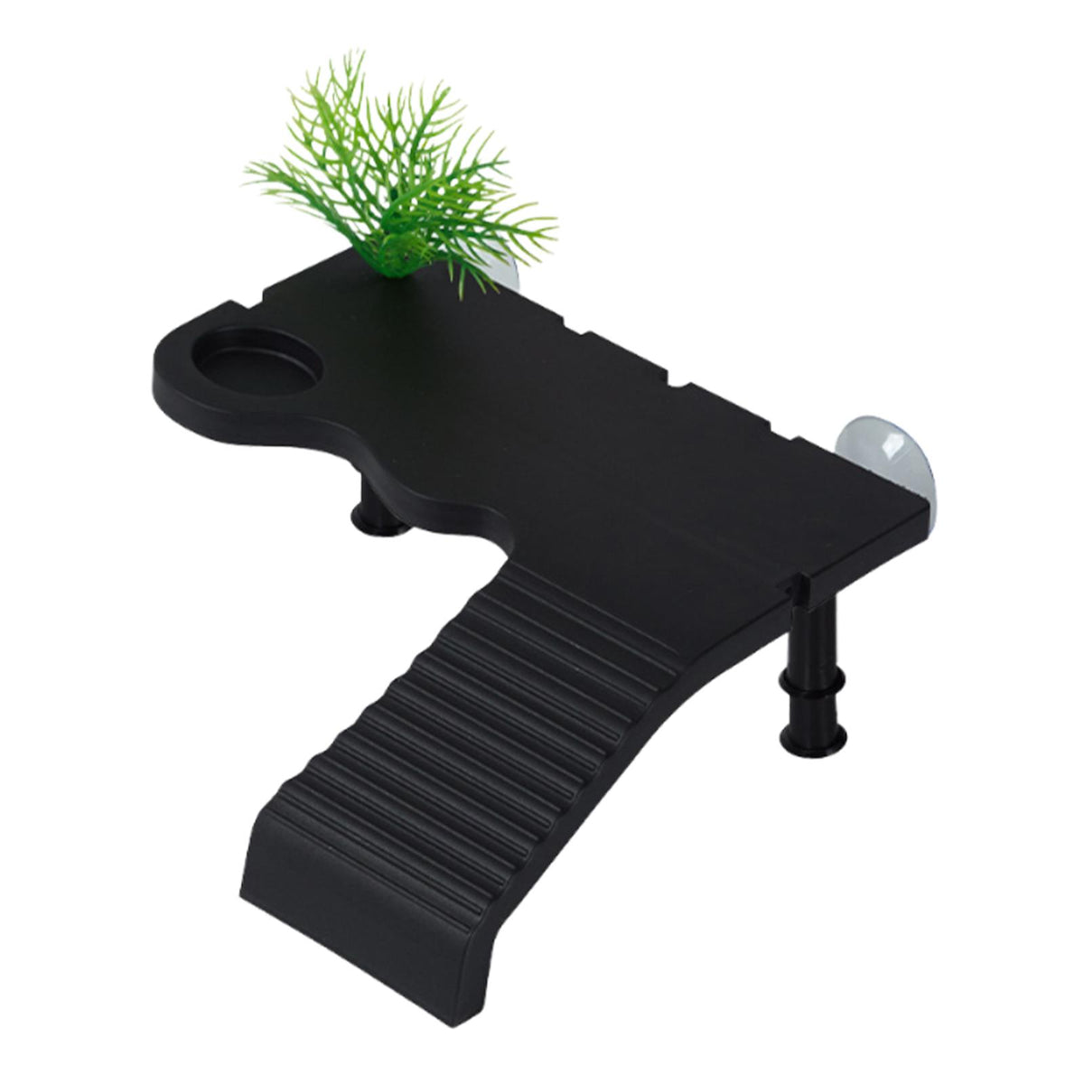Maxbell Turtle Basking Platform Ramp Turtle Terrace Shelter for Frog Newts Terrapins Black
