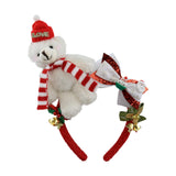 Maxbell Christmas Headband Dress up Hairhoop Hair Hoop for Women Girls Boys Festival White Red
