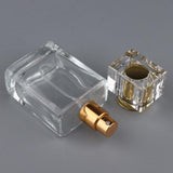 Maxbell Maxbell Empty Glass Perfume Fragrance Bottle Aftershave Spray Containers 50ml Golden Cap
