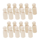 Maxbell 40Pcs/Set 43mm 65mm Male Wooden Peg Dolls DIY Art Craft Wedding Cake Topper