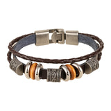 Maxbell PU Leather Bracelet Trendy Multilayer Jewelry Gift for Men Women Female Male