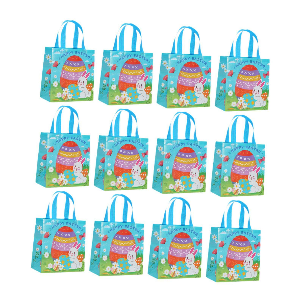 12Pcs Easter Gift Bags Goodie Bags for Celebrations Easter Egg School Events Blue