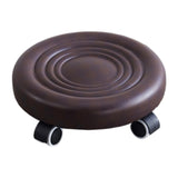 Maxbell Low Height Rolling Stool with Wheels Low Roller Seat for Home Office Bedroom Brown