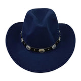 Maxbell Jazz Hat Sunhat Versatile Big Brim Hat for Music Festival Travel Performance Navy