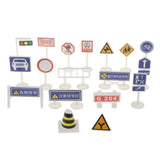 Maxbell 18 pieces Kids Block Street Traffic Signs Kid Children's Educational Toy for Traffic Knowledge Learning Car & Train Scenery Playset Gift #D - Aladdin Shoppers