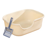 Maxbell Open Top Pet Litter Tray High Sided Splashproof Easy to Clean Litter Box Khaki