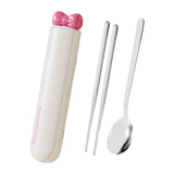 Spoon Chopsticks Set Magnetic Gadgets Tableware Kit for Home Camping Kitchen White 3 Pieces