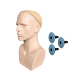 Maxbell Male Mannequin Head with Shoulders Scarves Wig Head Model Wig Display Stand Skin 3 Bottom Cover