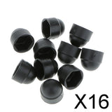 Maxbell 16x10pcs M6 Black Dome Bolt Nut Protection Caps Cover Hexagon Screws M8x13mm