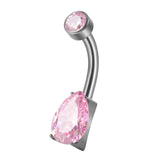 Maxbell Clicker Belly Button Rings Fashion Accessory Rhinestones Belly Piercing Hoop Pink