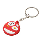 Maxbell Rubber Cute Expression Billiard Ball Design Key Chain Keyring - Red 3 - Aladdin Shoppers