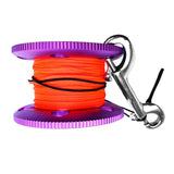 Maxbell Scuba Diving Aluminum Alloy Finger Reel Spool 50m Line Bolt Snap Clip Purple - Aladdin Shoppers