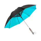 Maxbell Umbrella with Fan USB Rechargeable Stick Umbrella for Men Women Sand Camping blue
