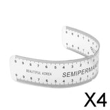 Maxbell 4xEyebrow Grooming Stencil Shaper Ruler Measure Tool Makeup Reusable White