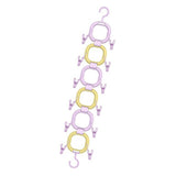 Maxbell Doll Hanging Organizer Doll Storage Display Rack for Closet Wall Living Room Purple Yellow