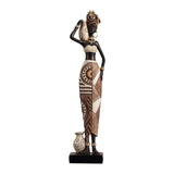 Maxbell African Women Statue Party Accent Hotel Farmhouse Home African Art Sculpture 7.5cmx4.5cmx32.5cm