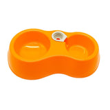 Maxbell Maxbell Pet Dog Cat Food Water Fountain Dish Feeder Double Plastic Bowl Orange