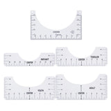 Maxbell 5 Pieces Tshirt Ruler Guide Enthusiasts Handcraft Sewing Rulers for