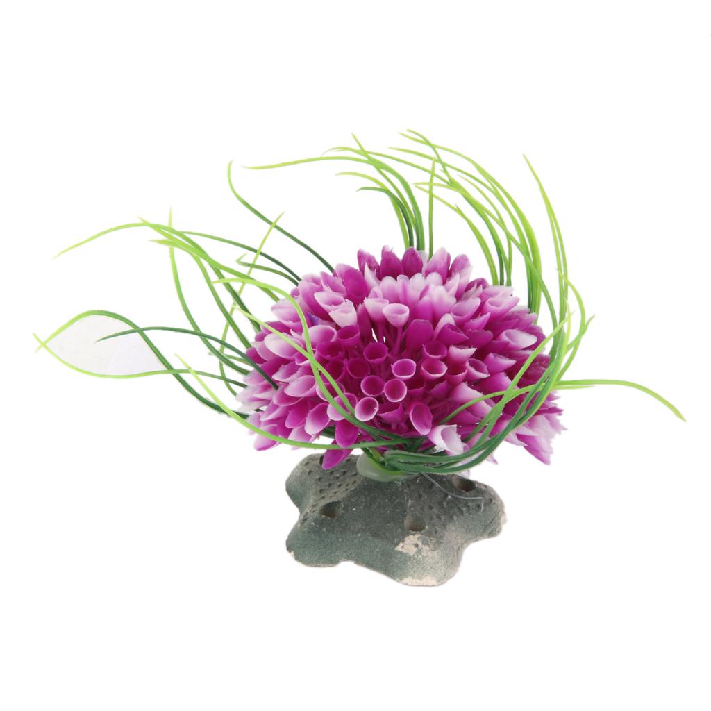 Maxbell Maxbell Artificial Plastic Water Seaweed Plant Grass Fish Tank Aquarium Decor Purple