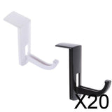 Maxbell 20x2 Pieces Headphone Headset Hanger Holder Wall PC Monitor Stand Hook Sticky