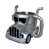 Maxbell Semi Truck Shaped Mug Novelty Coffee Cup for Home Birthday Gift Truck Lovers Silver