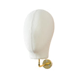 Mannequin Head Model Wall Mount Wig Holder for Hats Shopping Mall Barbershop Beige linen